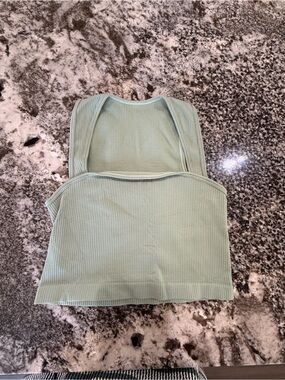 Ribbed Mint Green Crop Tank Top